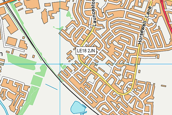 LE18 2JN map - OS VectorMap District (Ordnance Survey)