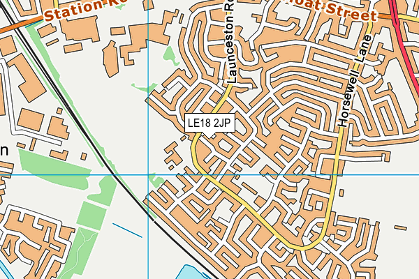LE18 2JP map - OS VectorMap District (Ordnance Survey)