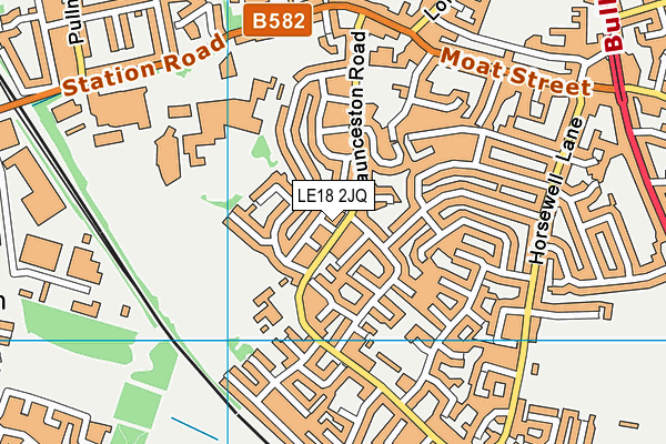 LE18 2JQ map - OS VectorMap District (Ordnance Survey)