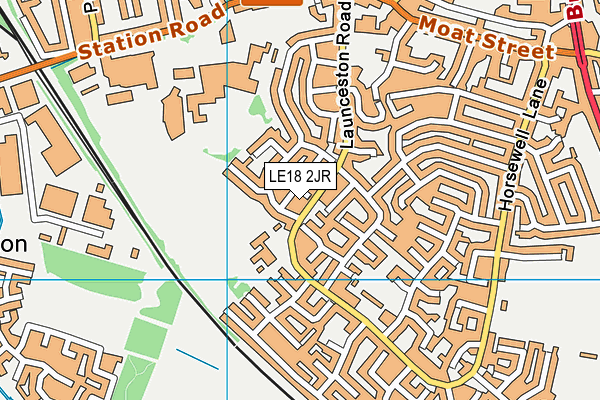 LE18 2JR map - OS VectorMap District (Ordnance Survey)