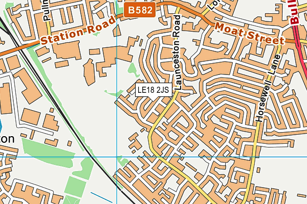 LE18 2JS map - OS VectorMap District (Ordnance Survey)