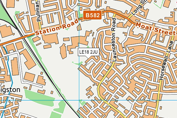 LE18 2JU map - OS VectorMap District (Ordnance Survey)