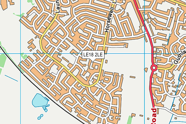 LE18 2LE map - OS VectorMap District (Ordnance Survey)