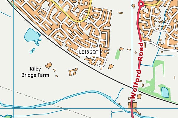 LE18 2QT map - OS VectorMap District (Ordnance Survey)