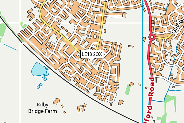 LE18 2QX map - OS VectorMap District (Ordnance Survey)