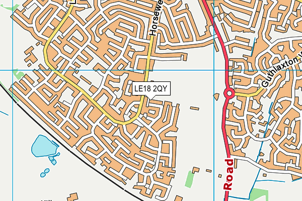 LE18 2QY map - OS VectorMap District (Ordnance Survey)