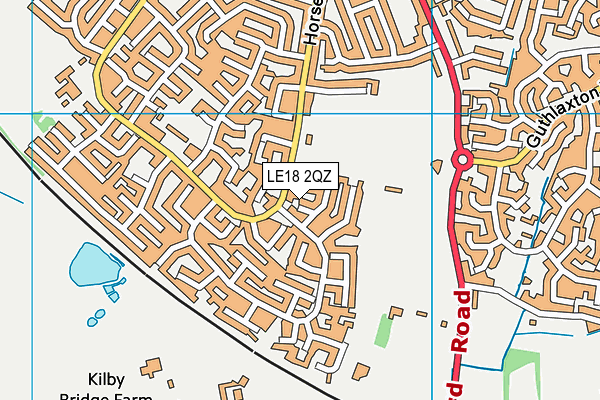 LE18 2QZ map - OS VectorMap District (Ordnance Survey)