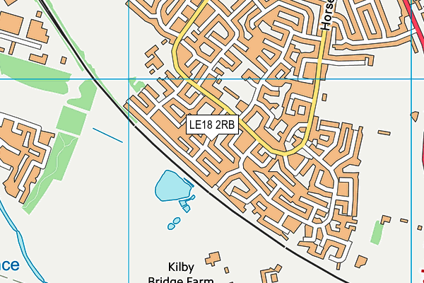 LE18 2RB map - OS VectorMap District (Ordnance Survey)