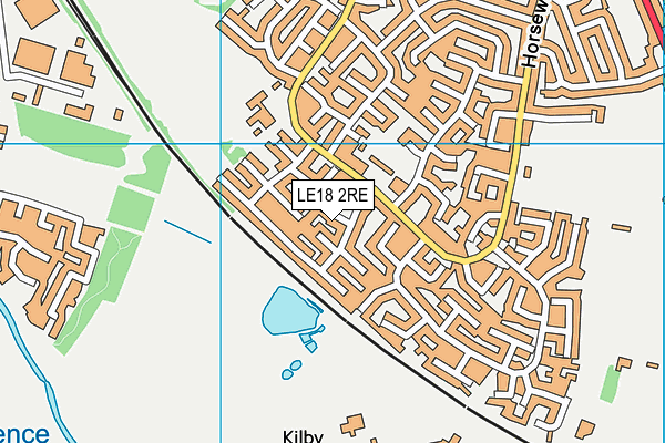 LE18 2RE map - OS VectorMap District (Ordnance Survey)