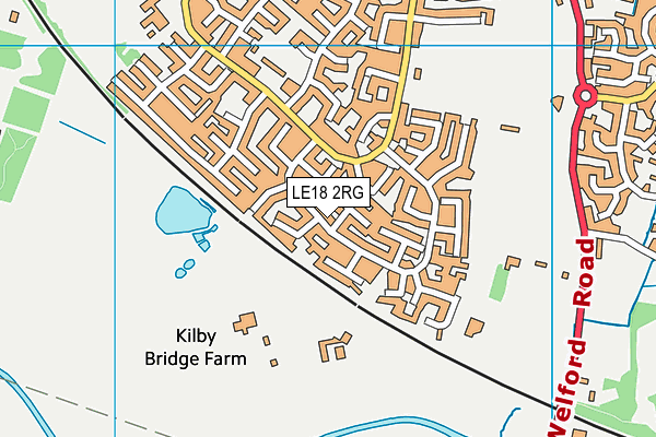 LE18 2RG map - OS VectorMap District (Ordnance Survey)