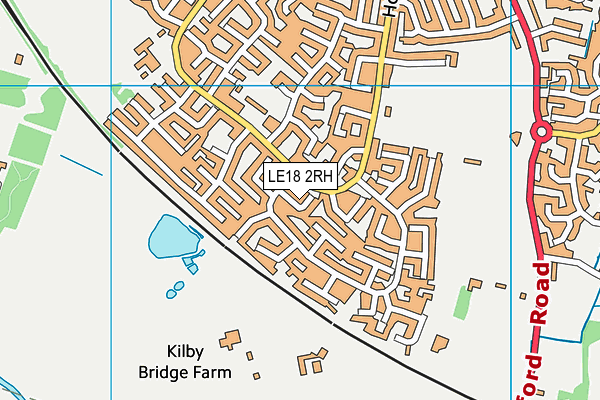 LE18 2RH map - OS VectorMap District (Ordnance Survey)