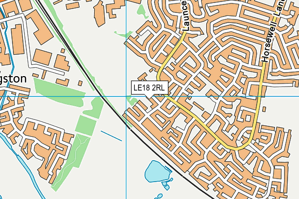 LE18 2RL map - OS VectorMap District (Ordnance Survey)