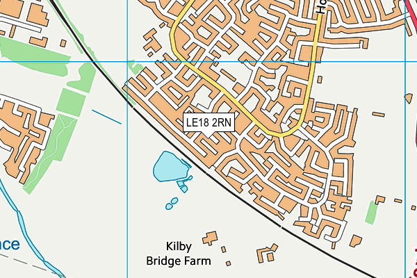 LE18 2RN map - OS VectorMap District (Ordnance Survey)