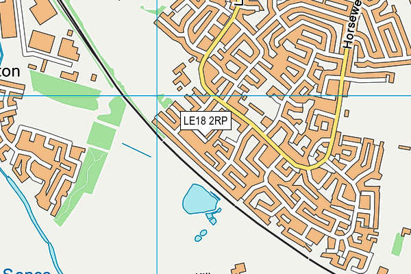 LE18 2RP map - OS VectorMap District (Ordnance Survey)