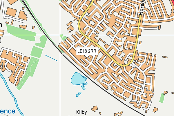 LE18 2RR map - OS VectorMap District (Ordnance Survey)