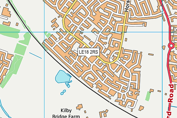 LE18 2RS map - OS VectorMap District (Ordnance Survey)