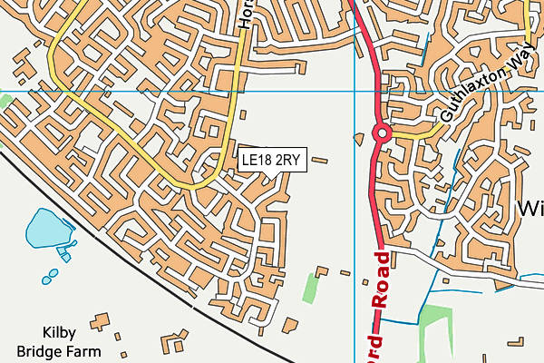 LE18 2RY map - OS VectorMap District (Ordnance Survey)