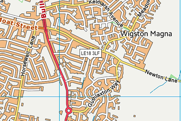 LE18 3LF map - OS VectorMap District (Ordnance Survey)
