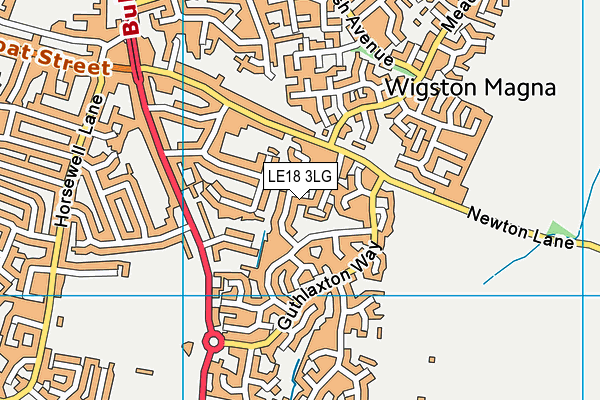 LE18 3LG map - OS VectorMap District (Ordnance Survey)