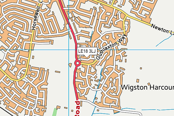 LE18 3LJ map - OS VectorMap District (Ordnance Survey)
