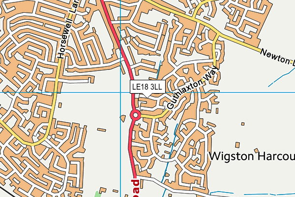 LE18 3LL map - OS VectorMap District (Ordnance Survey)