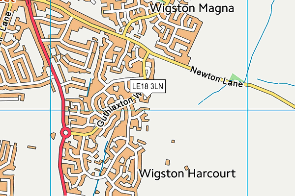 LE18 3LN map - OS VectorMap District (Ordnance Survey)