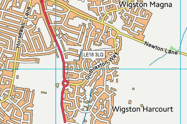LE18 3LQ map - OS VectorMap District (Ordnance Survey)