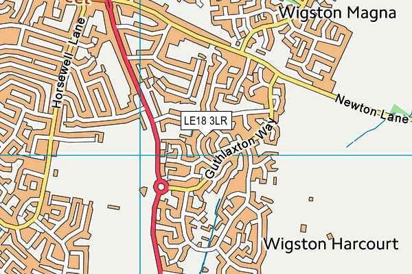 LE18 3LR map - OS VectorMap District (Ordnance Survey)