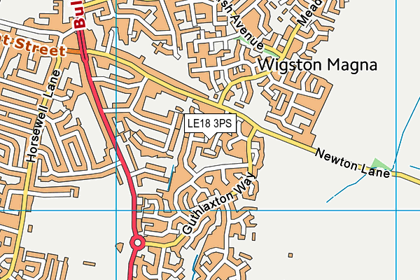 LE18 3PS map - OS VectorMap District (Ordnance Survey)