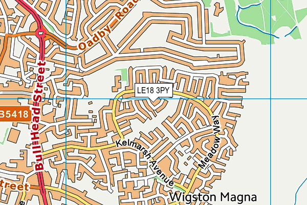 LE18 3PY map - OS VectorMap District (Ordnance Survey)