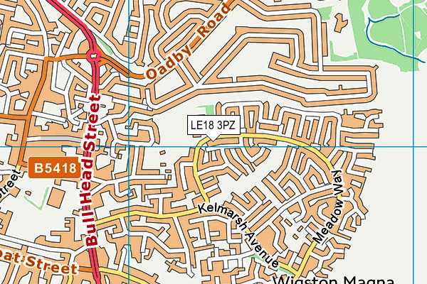 LE18 3PZ map - OS VectorMap District (Ordnance Survey)
