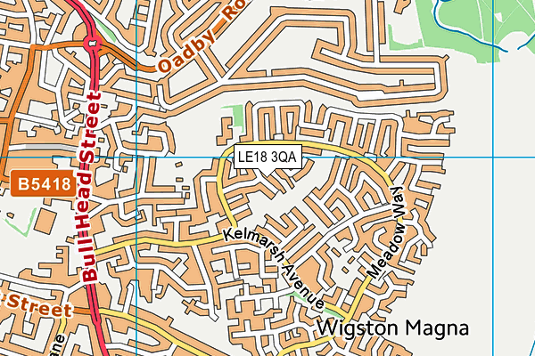 LE18 3QA map - OS VectorMap District (Ordnance Survey)
