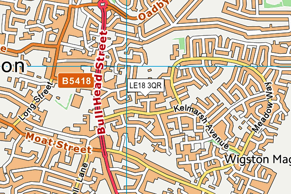 LE18 3QR map - OS VectorMap District (Ordnance Survey)