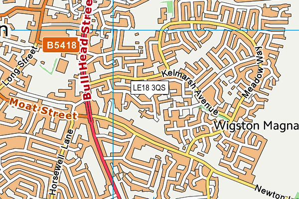 LE18 3QS map - OS VectorMap District (Ordnance Survey)