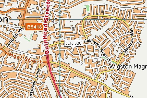 LE18 3QU map - OS VectorMap District (Ordnance Survey)