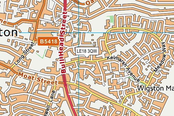 LE18 3QW map - OS VectorMap District (Ordnance Survey)