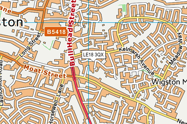 LE18 3QX map - OS VectorMap District (Ordnance Survey)