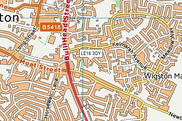 LE18 3QY map - OS VectorMap District (Ordnance Survey)