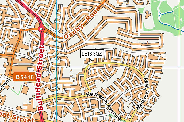 LE18 3QZ map - OS VectorMap District (Ordnance Survey)