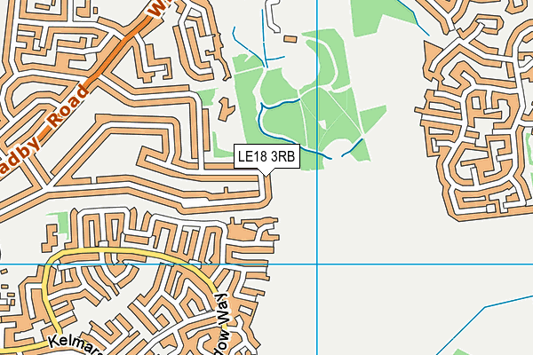 LE18 3RB map - OS VectorMap District (Ordnance Survey)