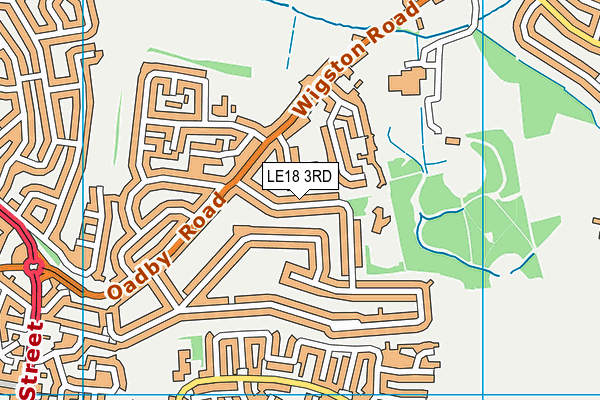 LE18 3RD map - OS VectorMap District (Ordnance Survey)