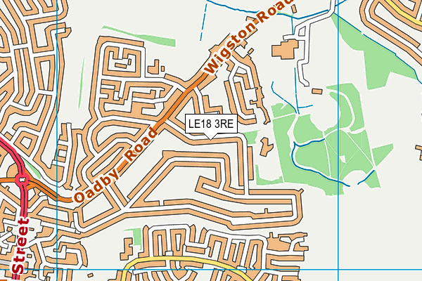 LE18 3RE map - OS VectorMap District (Ordnance Survey)
