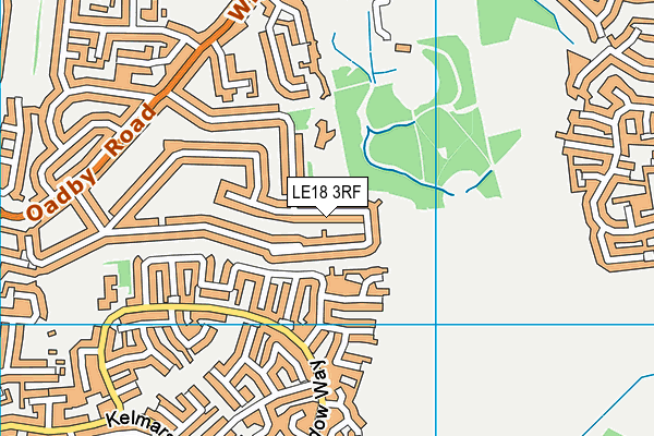 LE18 3RF map - OS VectorMap District (Ordnance Survey)