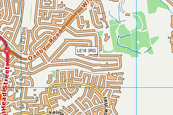 LE18 3RG map - OS VectorMap District (Ordnance Survey)