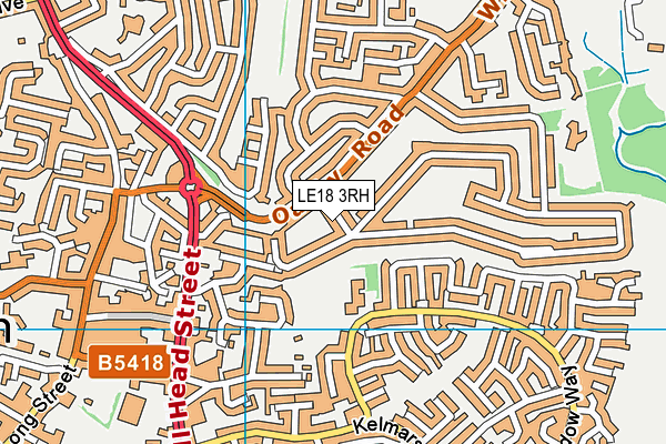 LE18 3RH map - OS VectorMap District (Ordnance Survey)