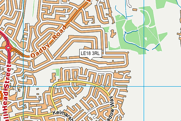 LE18 3RL map - OS VectorMap District (Ordnance Survey)