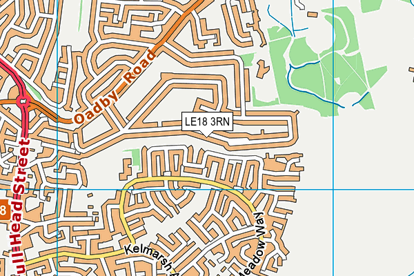 LE18 3RN map - OS VectorMap District (Ordnance Survey)