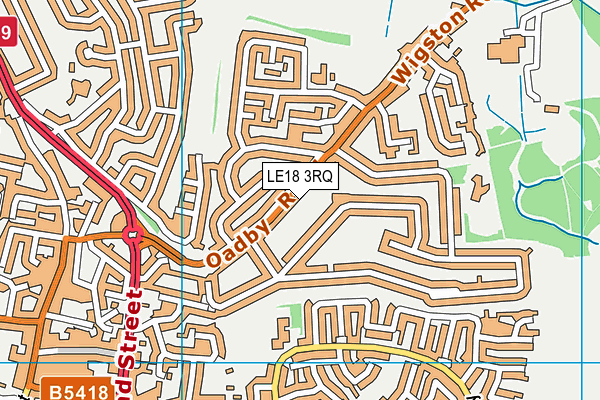 LE18 3RQ map - OS VectorMap District (Ordnance Survey)
