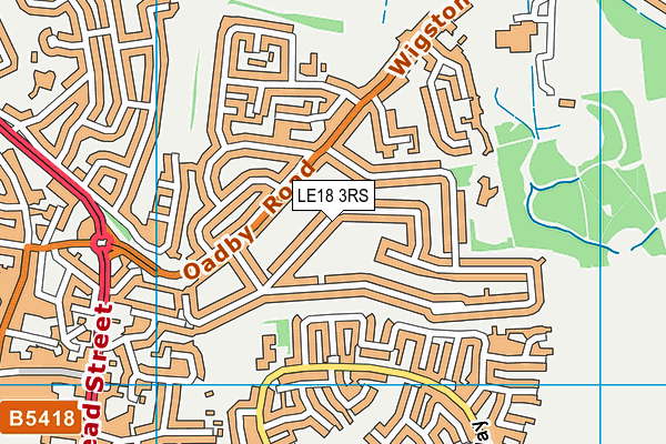 LE18 3RS map - OS VectorMap District (Ordnance Survey)