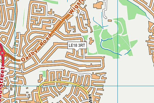 LE18 3RT map - OS VectorMap District (Ordnance Survey)